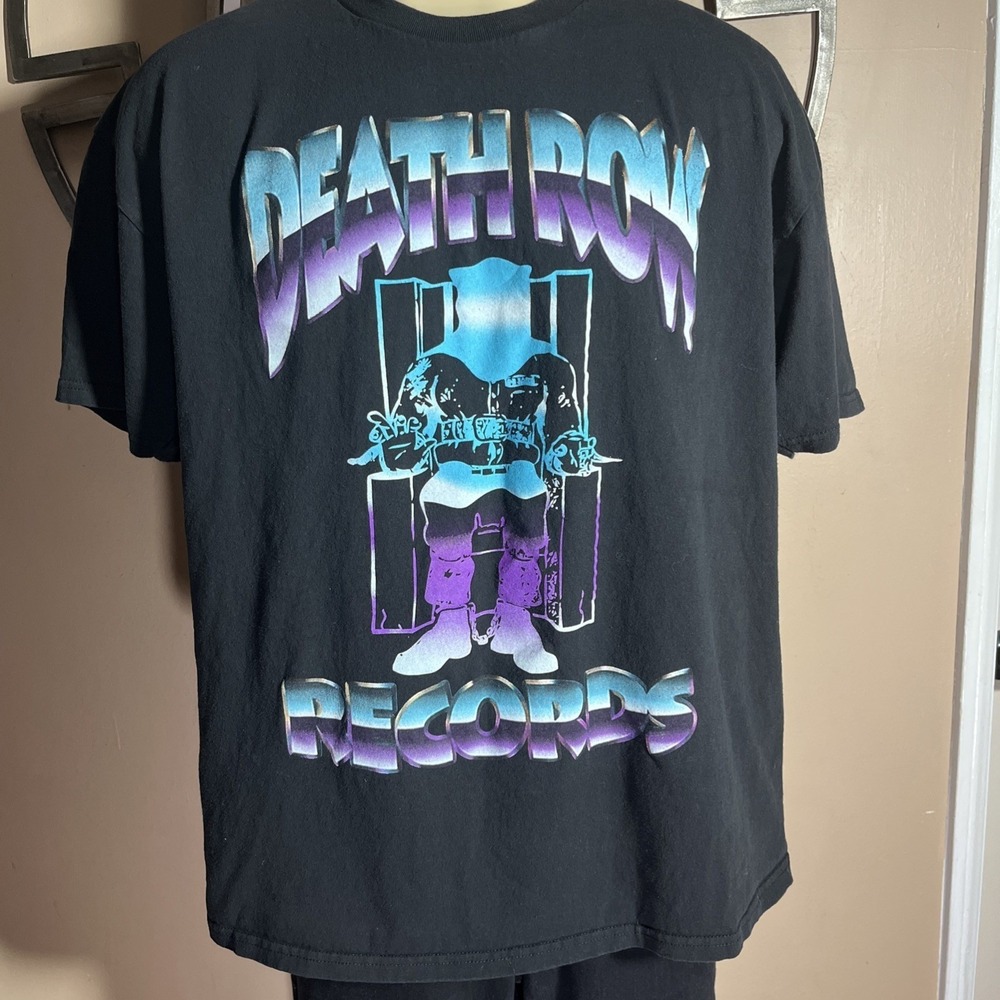 Death‎ Row Records T-Shirt Mens XXL Black Ripple Junction Rap Tee Hip Hop Logo